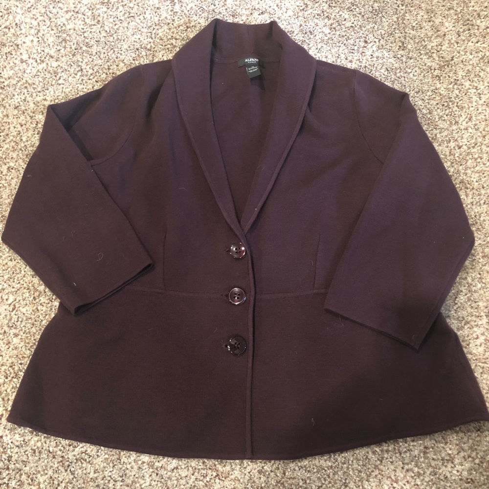 Nearly new deep purple Alfani sweater jacket - 1X